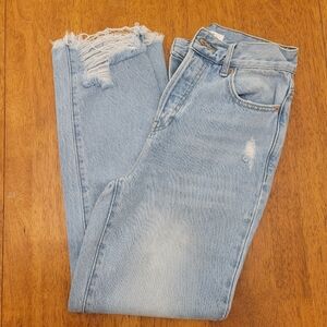 PACSUN High Rise Straight Leg Jeans•Light Wash•Size 25